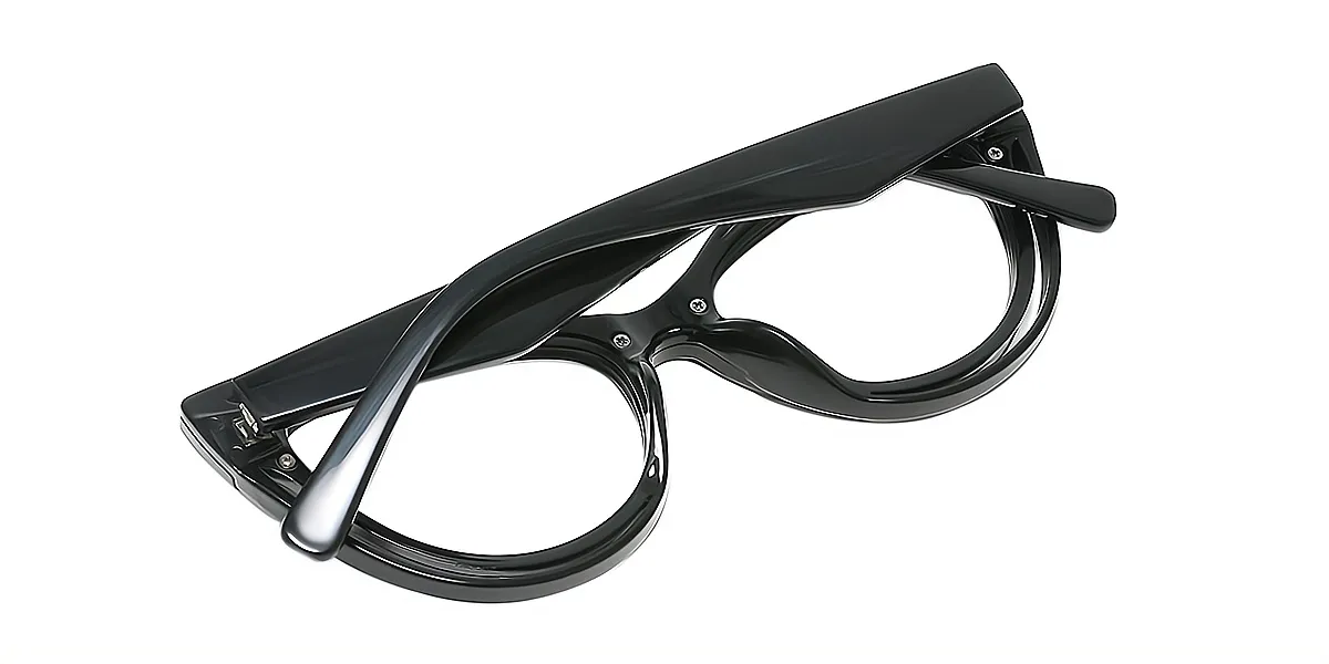 Black Cat Eye Hipster Plastic Eyeglasses
