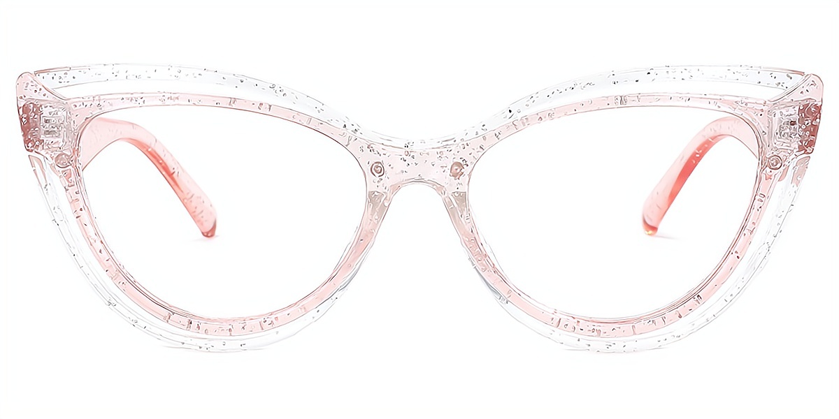 Pink Cat Eye Hipster Plastic Eyeglasses