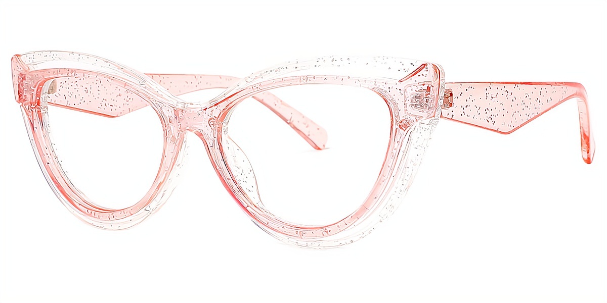 Pink Cat Eye Hipster Plastic Eyeglasses