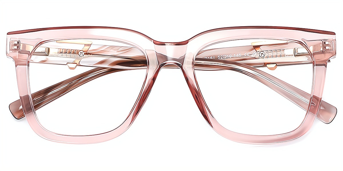 Pink Square Chic Acetate Eyeglasses