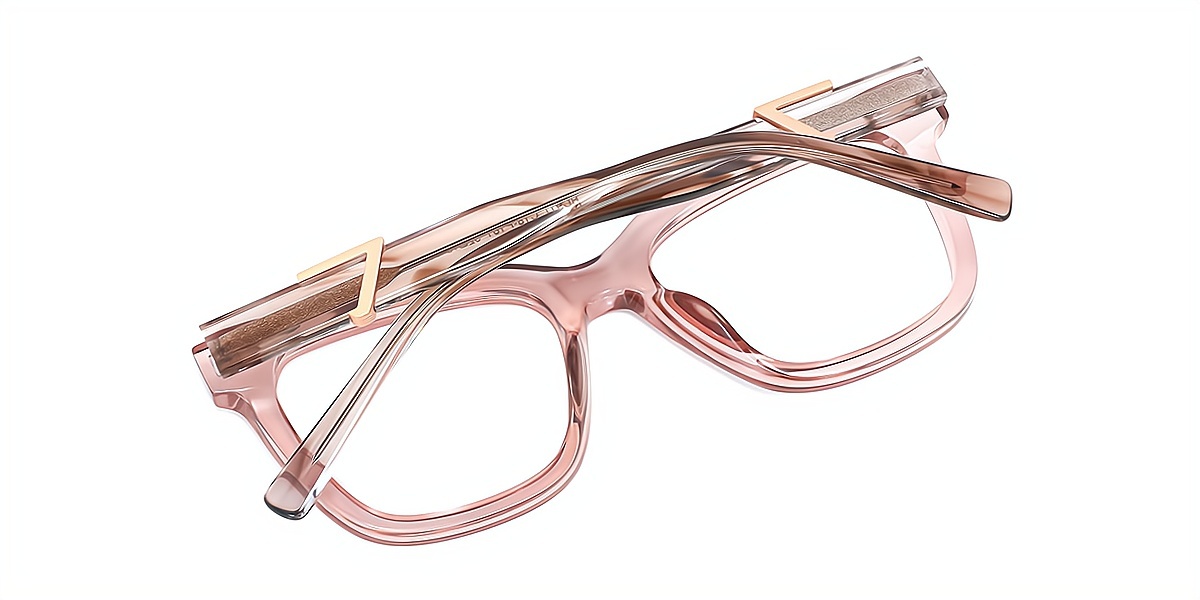 Pink Square Chic Acetate Eyeglasses