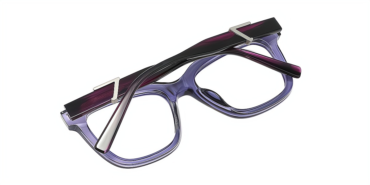 Purple Square Chic Acetate Eyeglasses