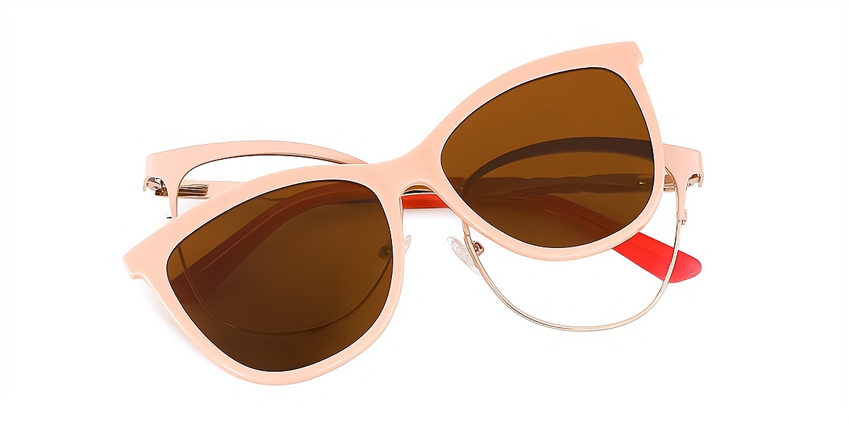 Pink Cat Eye Classic Metal Eyeglasses