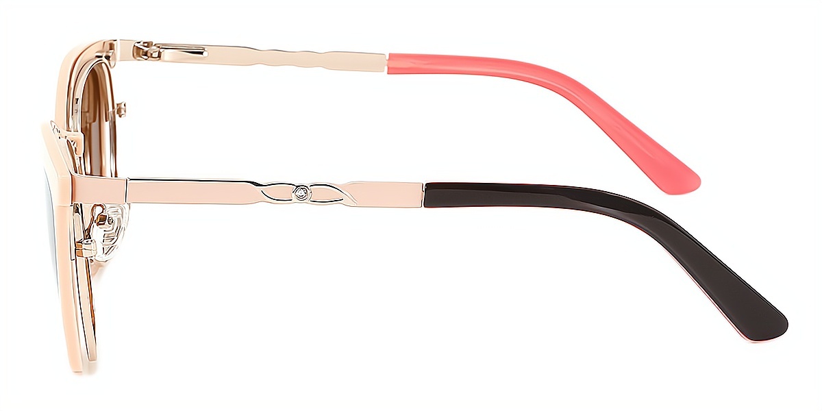 Pink Cat Eye Classic Metal Eyeglasses