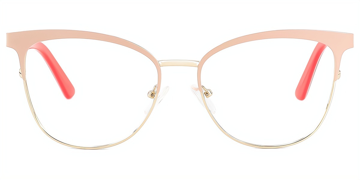 Pink Cat Eye Classic Metal Eyeglasses