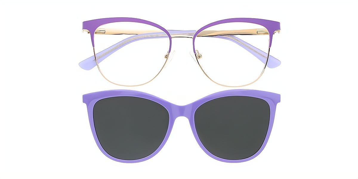 Purple Cat Eye Classic Metal Eyeglasses