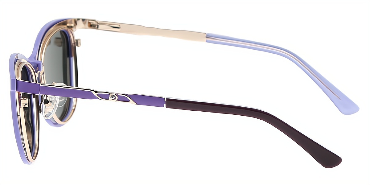 Purple Cat Eye Classic Metal Eyeglasses
