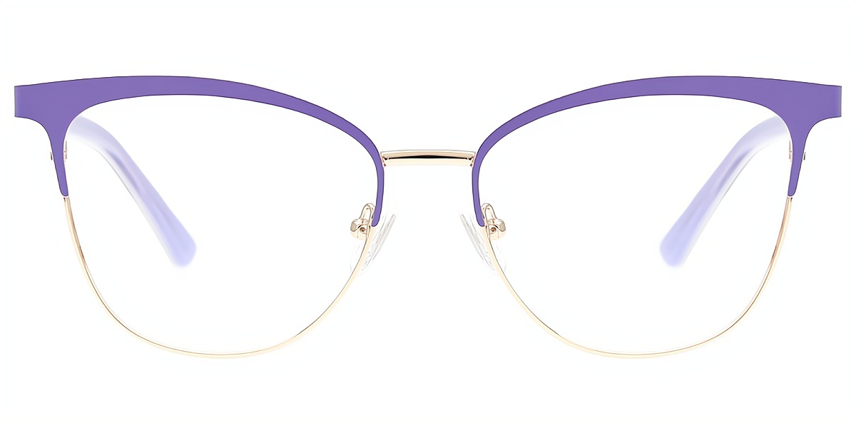 Purple Cat Eye Classic Metal Eyeglasses