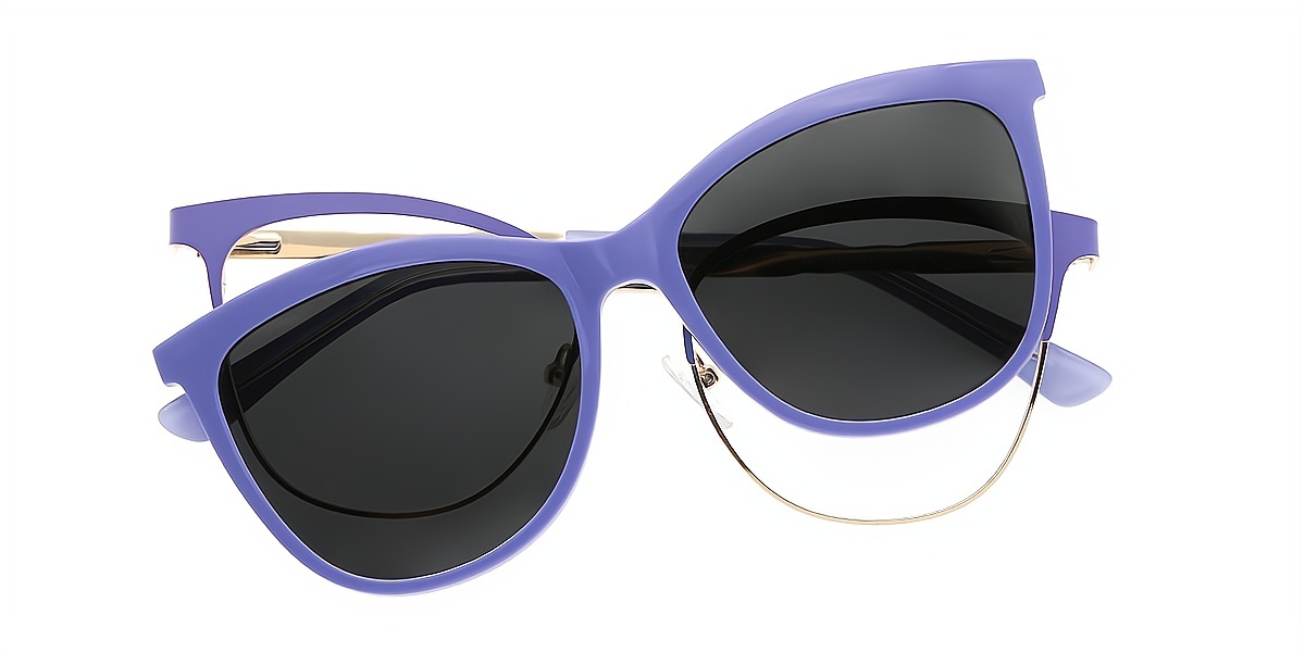 Purple Cat Eye Classic Metal Eyeglasses