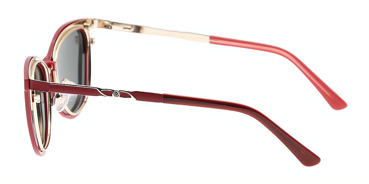 Red Cat Eye Classic Metal Eyeglasses