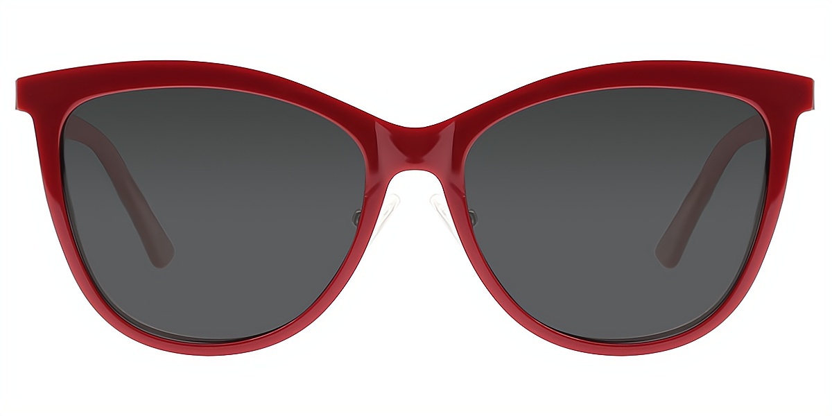 Red Cat Eye Classic Metal Eyeglasses