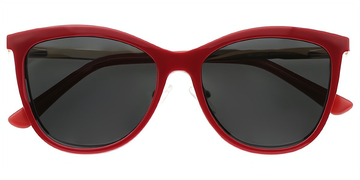 Red Cat Eye Classic Metal Eyeglasses