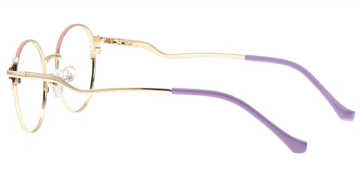 Purple Round Elegant Metal Eyeglasses