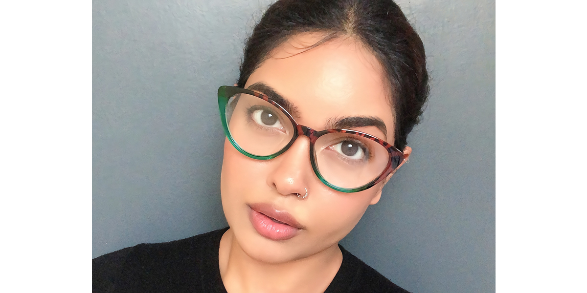 Green Cat Eye Wide Plastic Eyeglasses