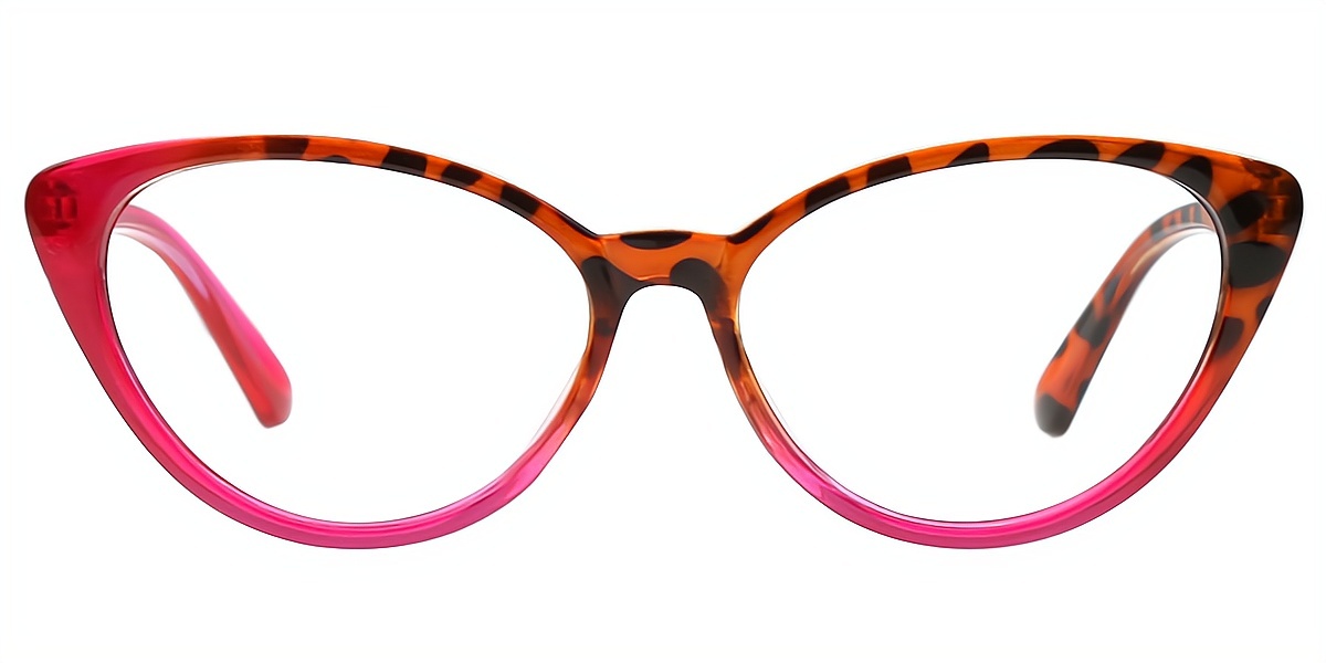 Red Cat Eye Wide Plastic Eyeglasses