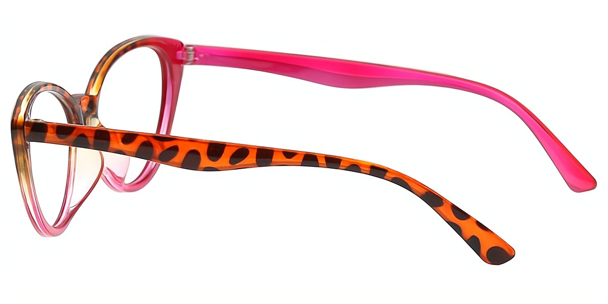 Red Cat Eye Wide Plastic Eyeglasses