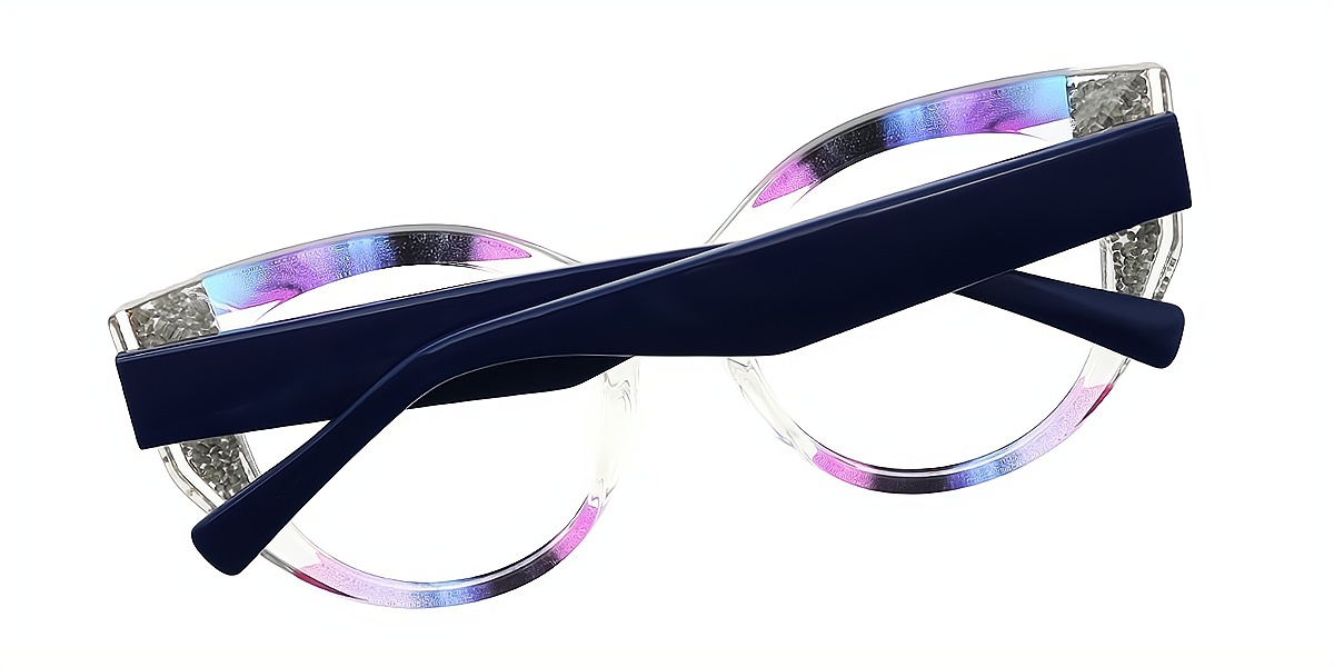 Multicolor Cat Eye Ornate Acetate Eyeglasses