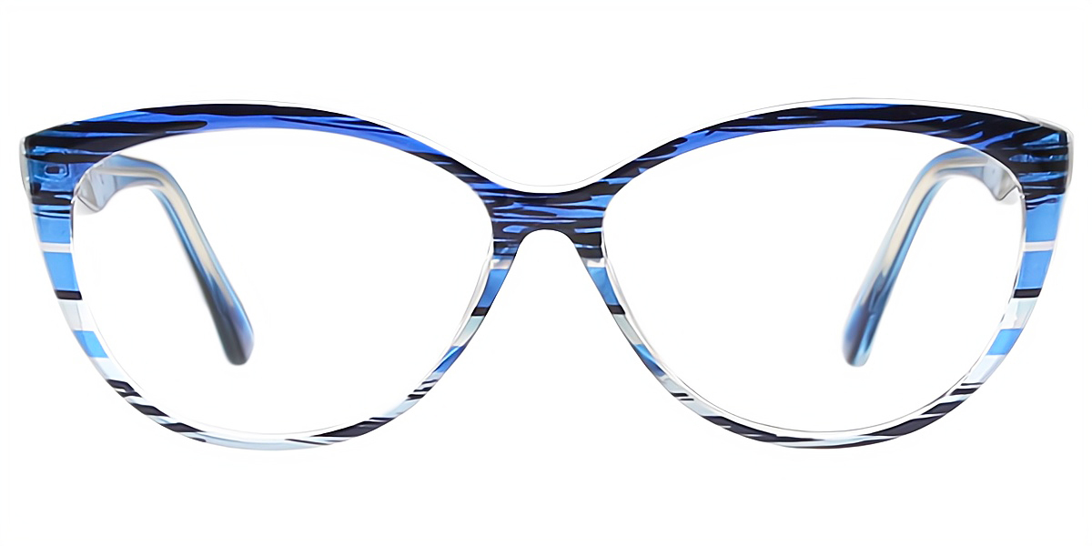 Blue Stripes Cat Eye Modish TR90 Eyeglasses
