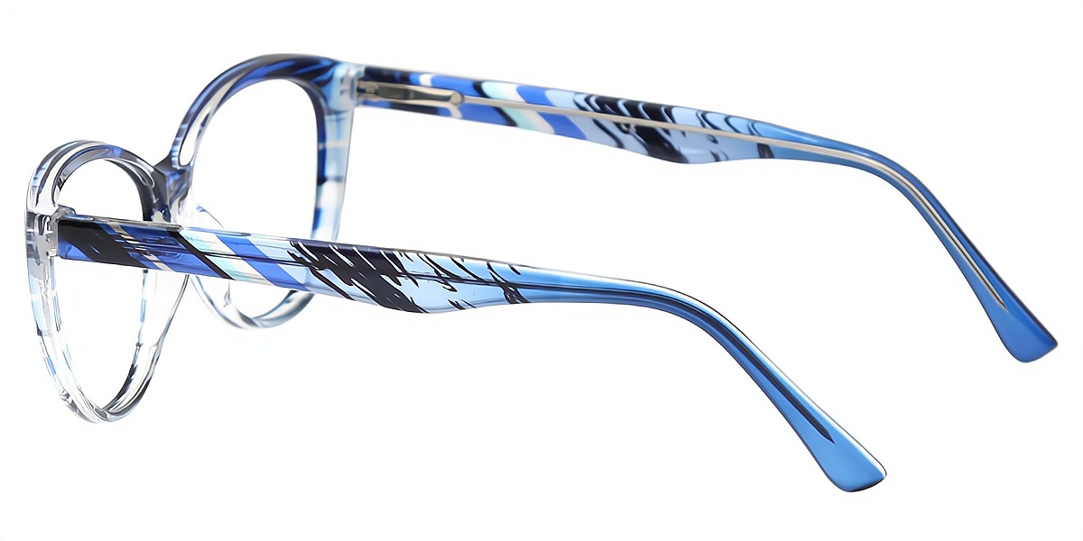 Blue Stripes Cat Eye Modish TR90 Eyeglasses