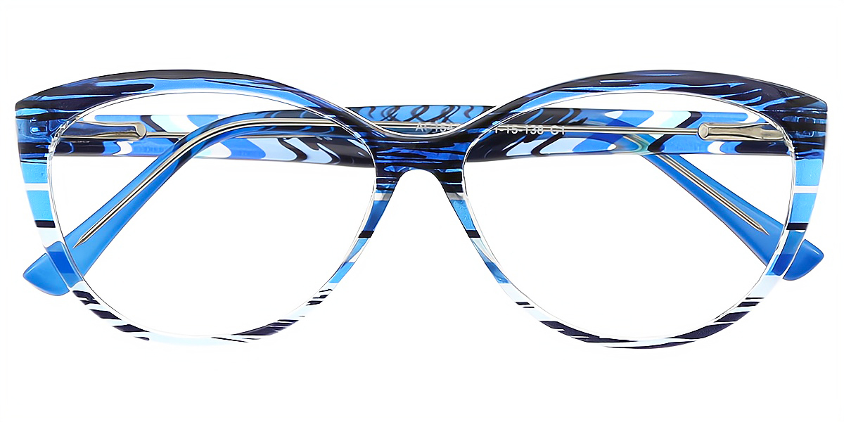 Blue Stripes Cat Eye Modish TR90 Eyeglasses