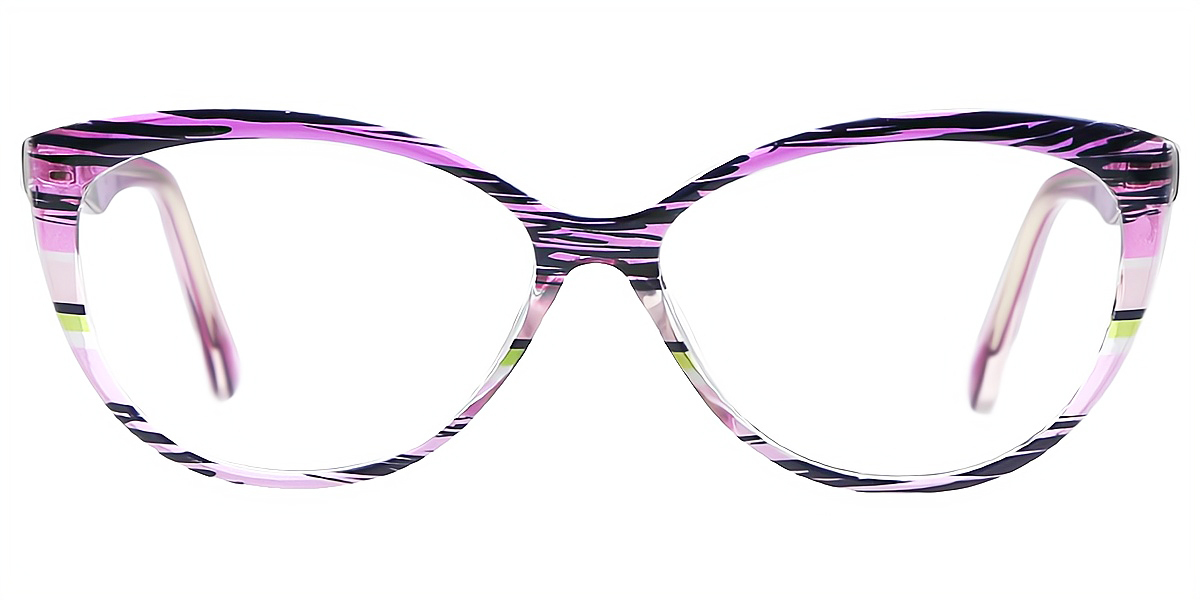 Purple Stripes Cat Eye Modish TR90 Eyeglasses