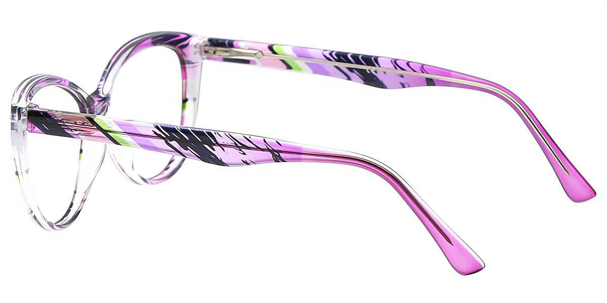 Purple Stripes Cat Eye Modish TR90 Eyeglasses