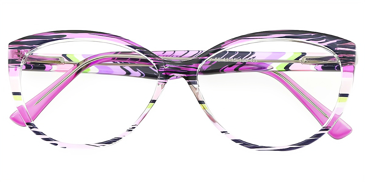 Purple Stripes Cat Eye Modish TR90 Eyeglasses