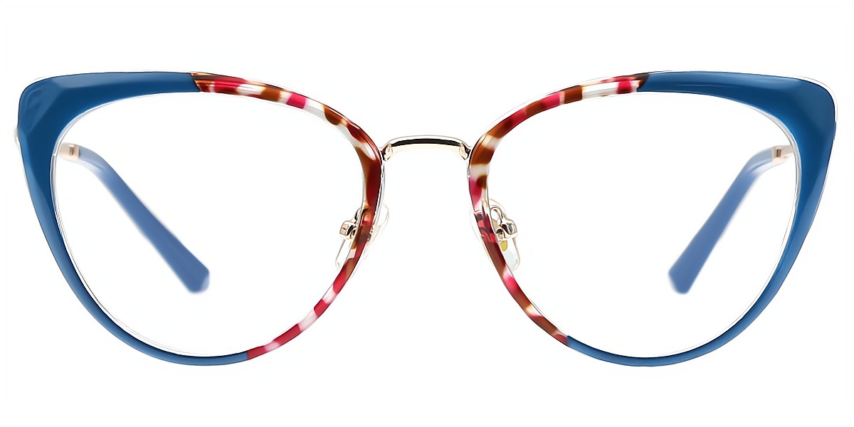 Blue Mix Cat Eye Modish TR90 Eyeglasses