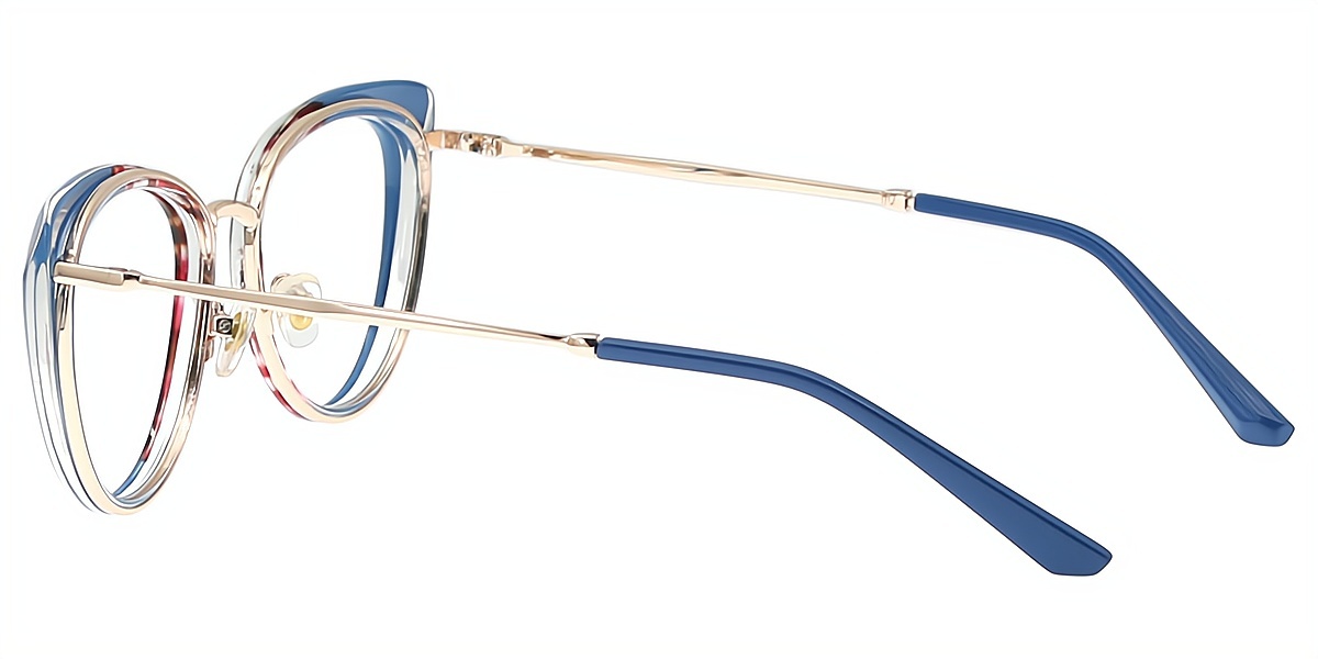 Blue Mix Cat Eye Modish TR90 Eyeglasses