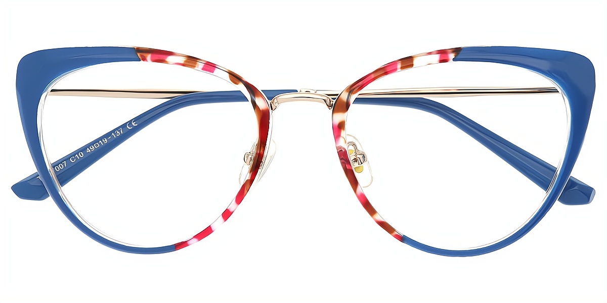 Blue Mix Cat Eye Modish TR90 Eyeglasses