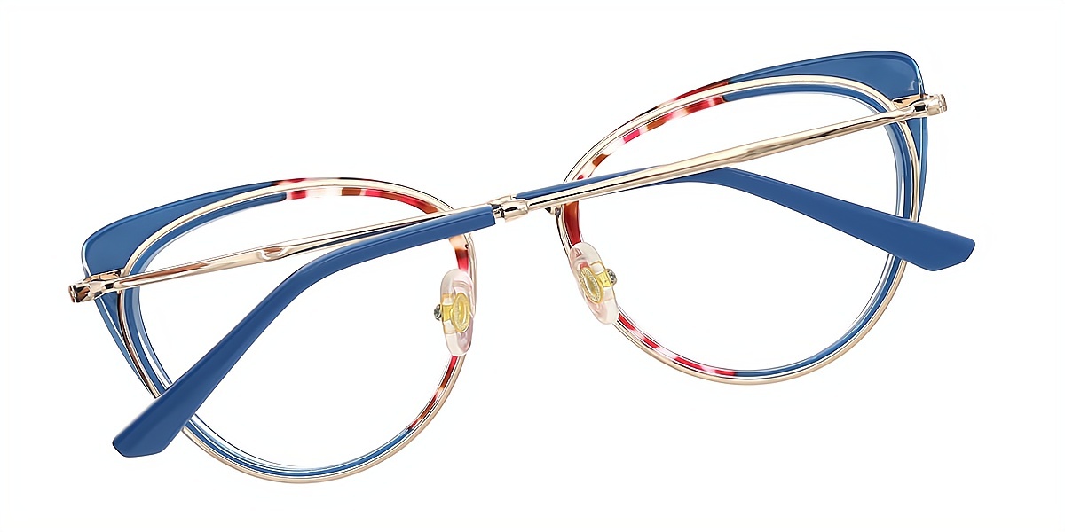 Blue Mix Cat Eye Modish TR90 Eyeglasses