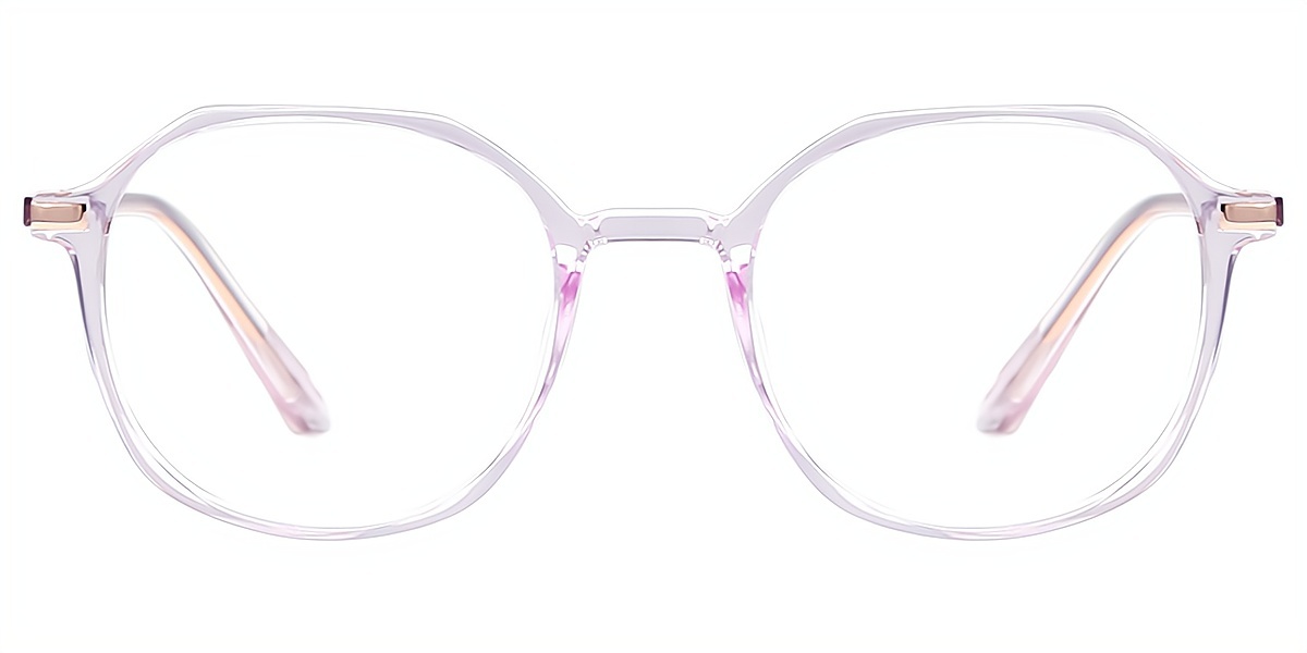 Light Purple Geometric Simple TR90 Eyeglasses