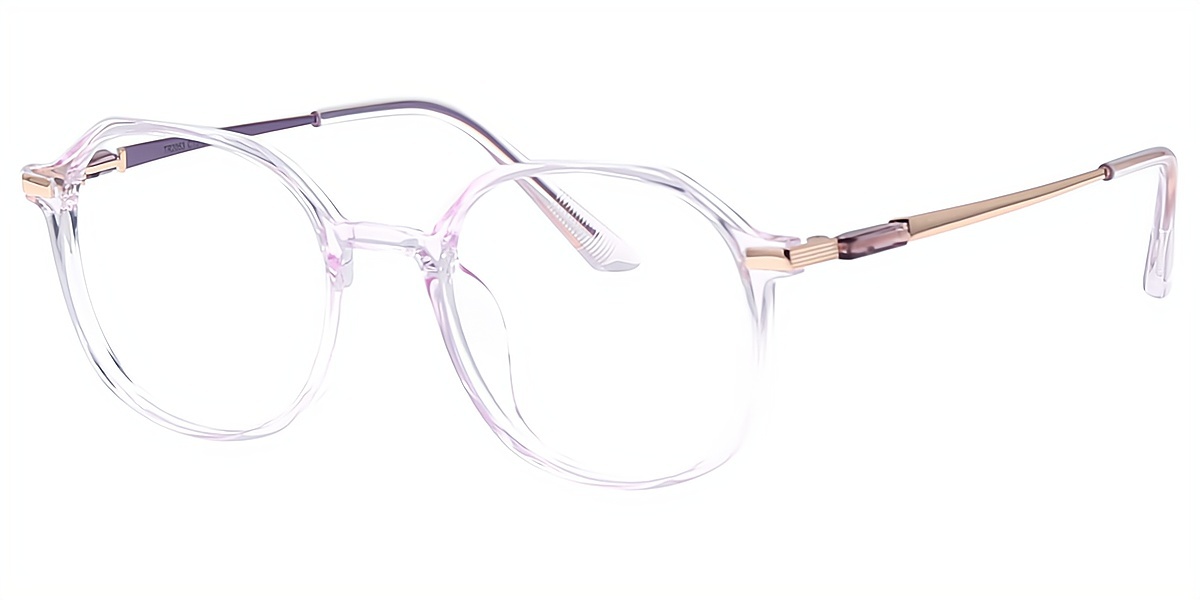 Light Purple Geometric Simple TR90 Eyeglasses