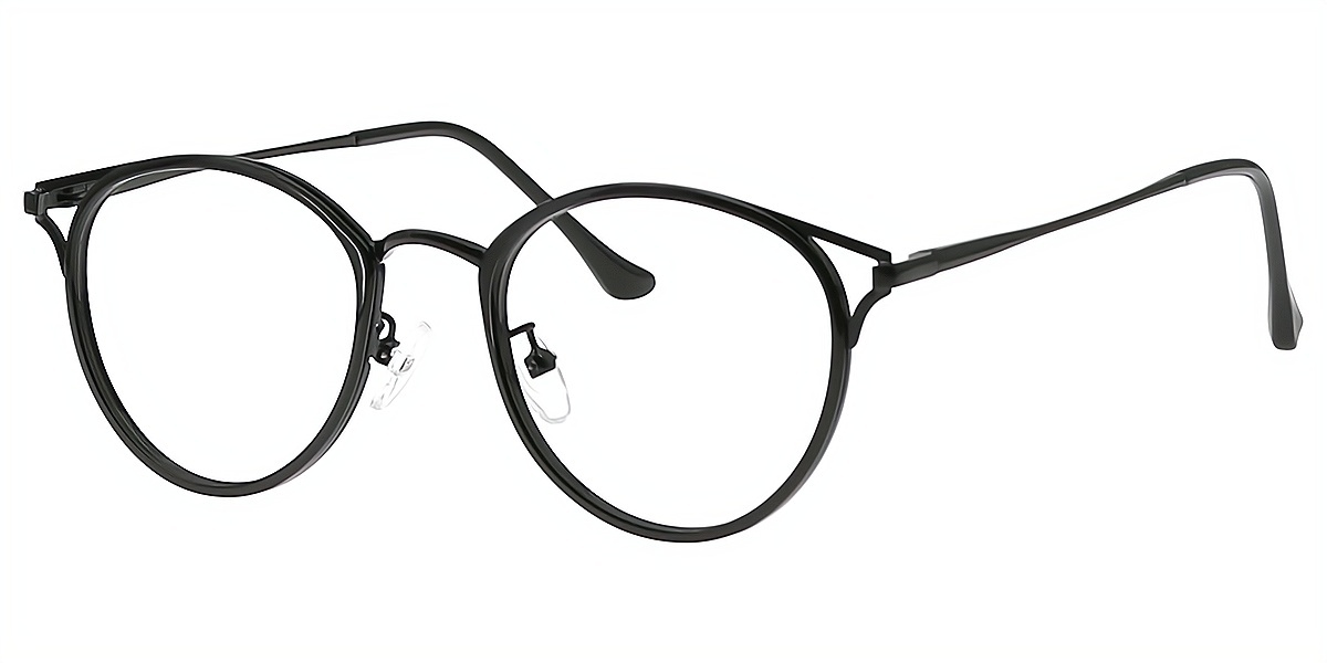 Black Cat Eye Chic Mixed Materials Eyeglasses