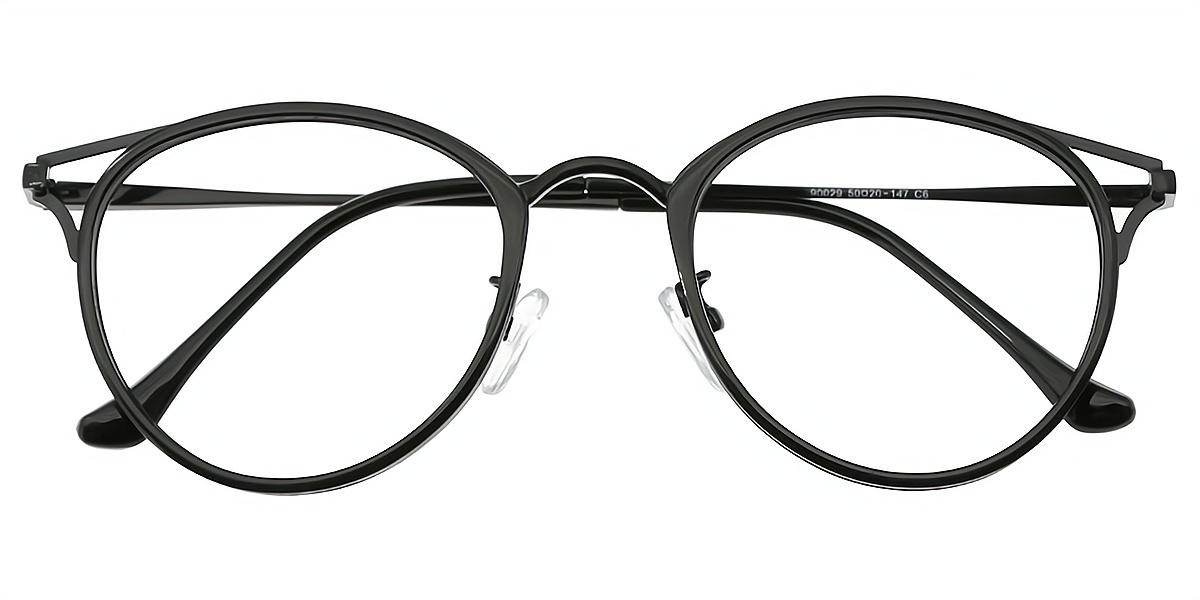 Black Cat Eye Chic Mixed Materials Eyeglasses