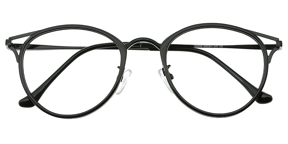 Black Cat Eye Chic Mixed Materials Eyeglasses