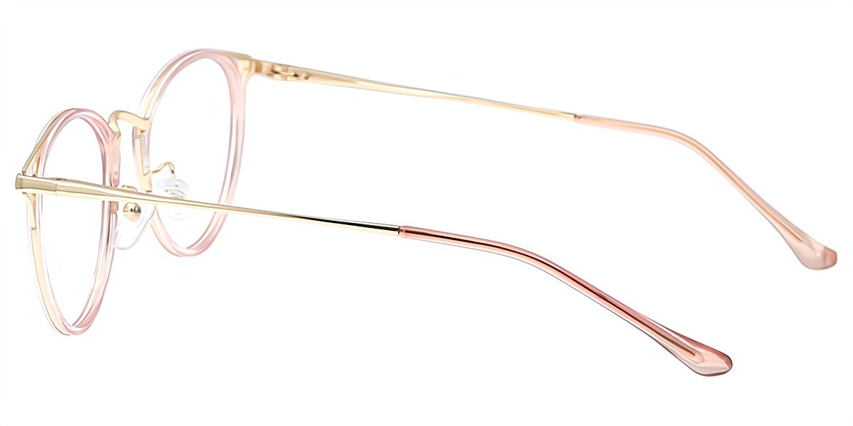 Light Pink Cat Eye Chic Mixed Materials Eyeglasses