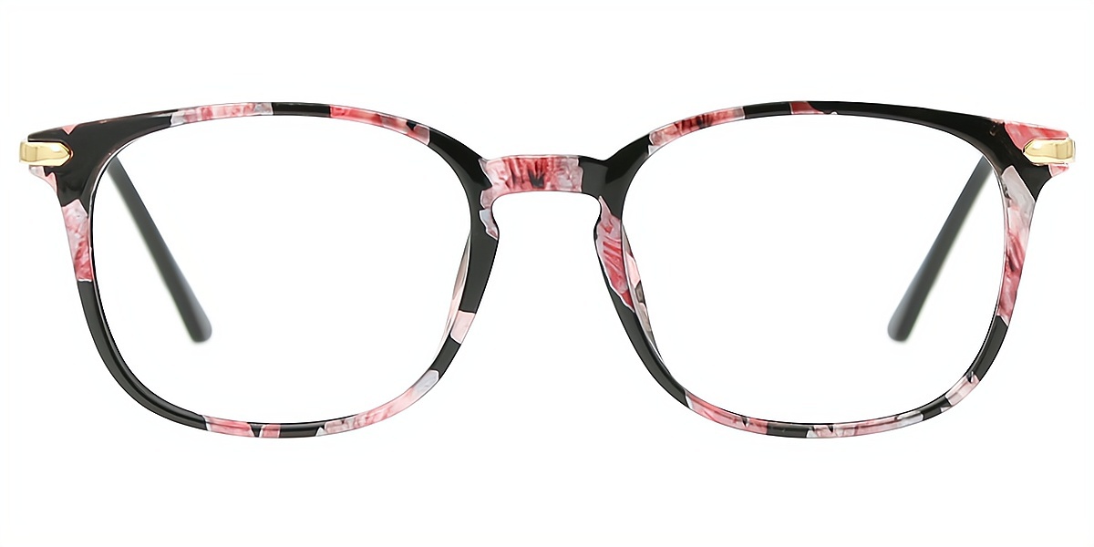 Floral Rectangle Fancy Horn TR90 Eyeglasses