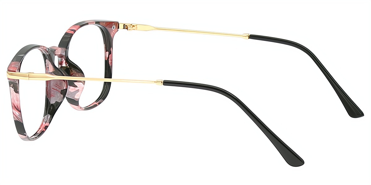 Floral Rectangle Fancy Horn TR90 Eyeglasses