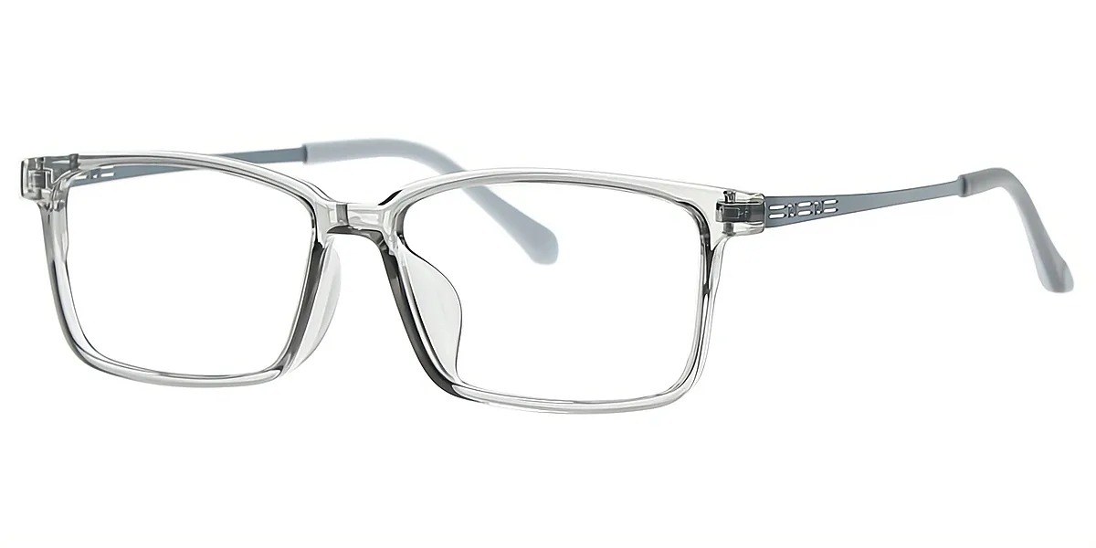 Gray Rectangle Simple Lightweight TR90 Eyeglasses