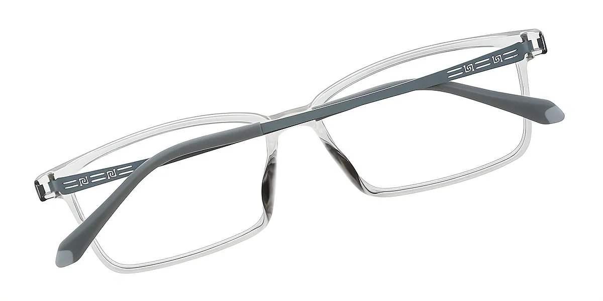 Gray Rectangle Simple Lightweight TR90 Eyeglasses