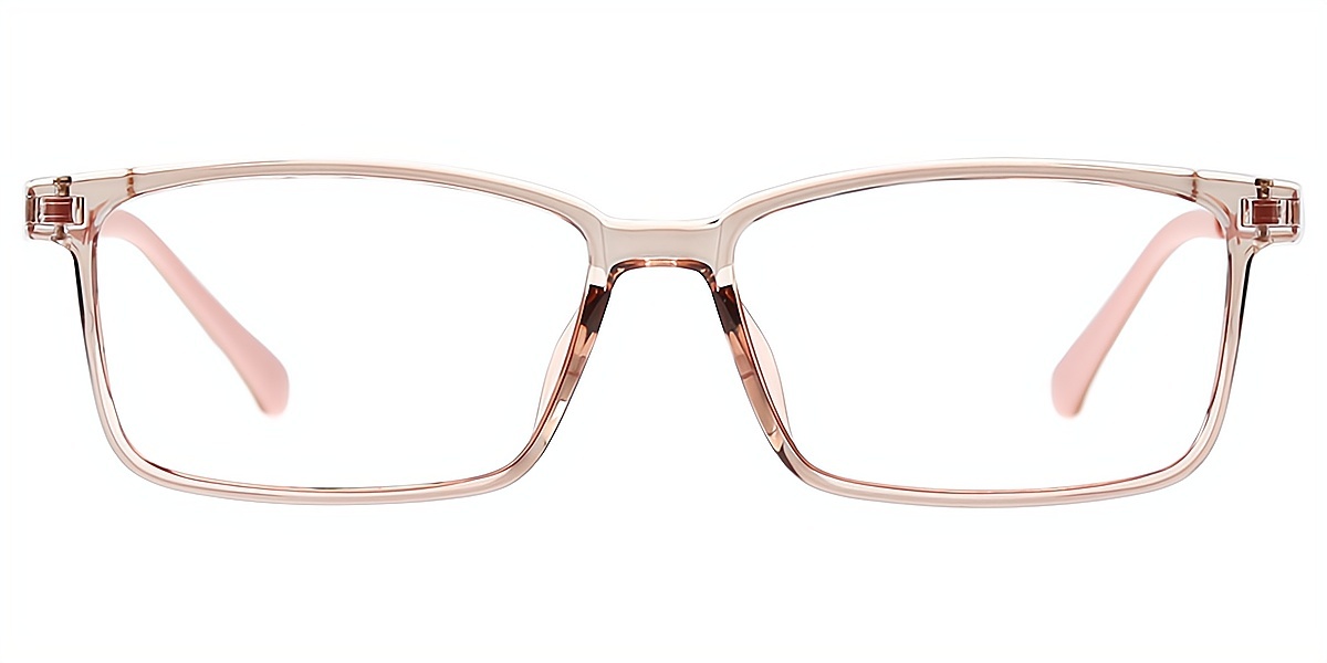 Light Pink Rectangle Simple Lightweight TR90 Eyeglasses