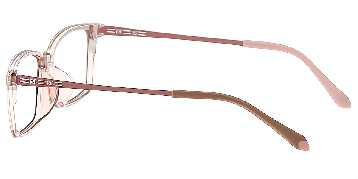 Light Pink Rectangle Simple Lightweight TR90 Eyeglasses