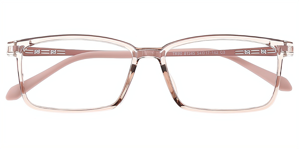 Light Pink Rectangle Simple Lightweight TR90 Eyeglasses