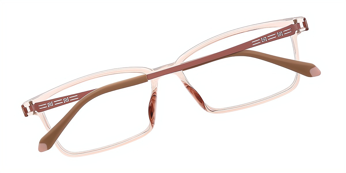 Light Pink Rectangle Simple Lightweight TR90 Eyeglasses