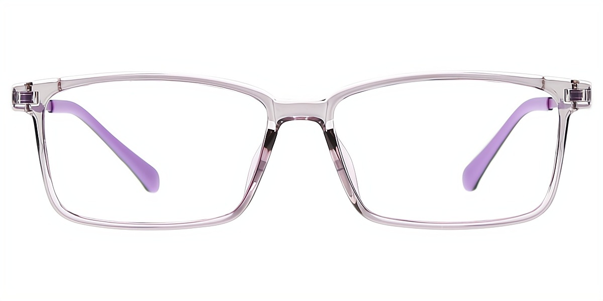 Light Purple Rectangle Simple Lightweight TR90 Eyeglasses