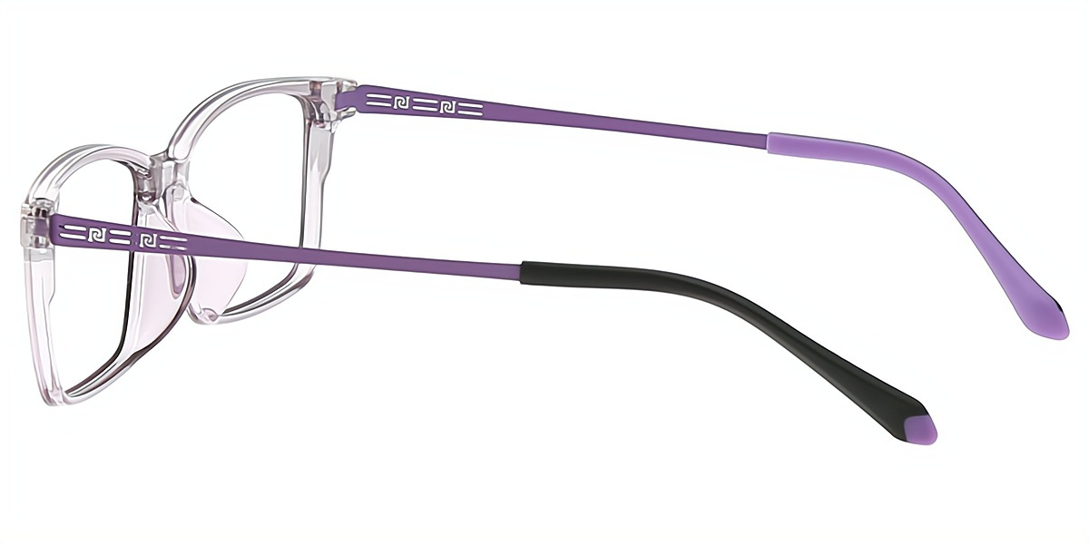 Light Purple Rectangle Simple Lightweight TR90 Eyeglasses