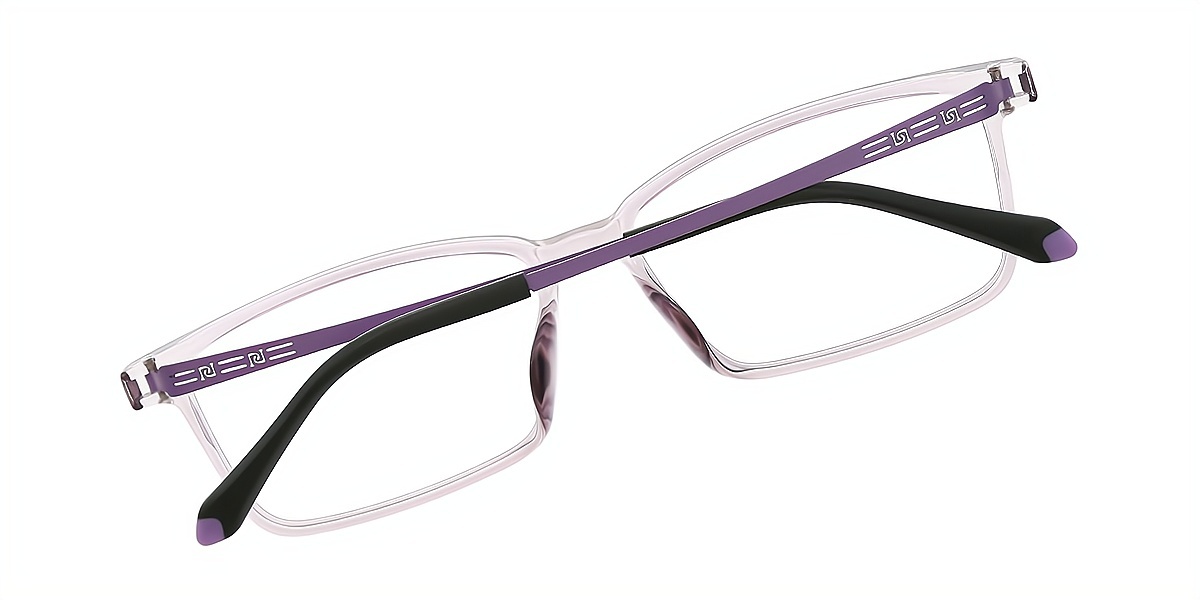 Light Purple Rectangle Simple Lightweight TR90 Eyeglasses