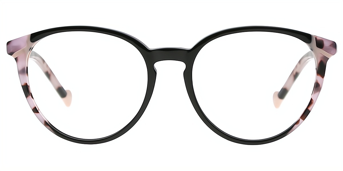 Black Oval Chic Acetate Eyeglasses