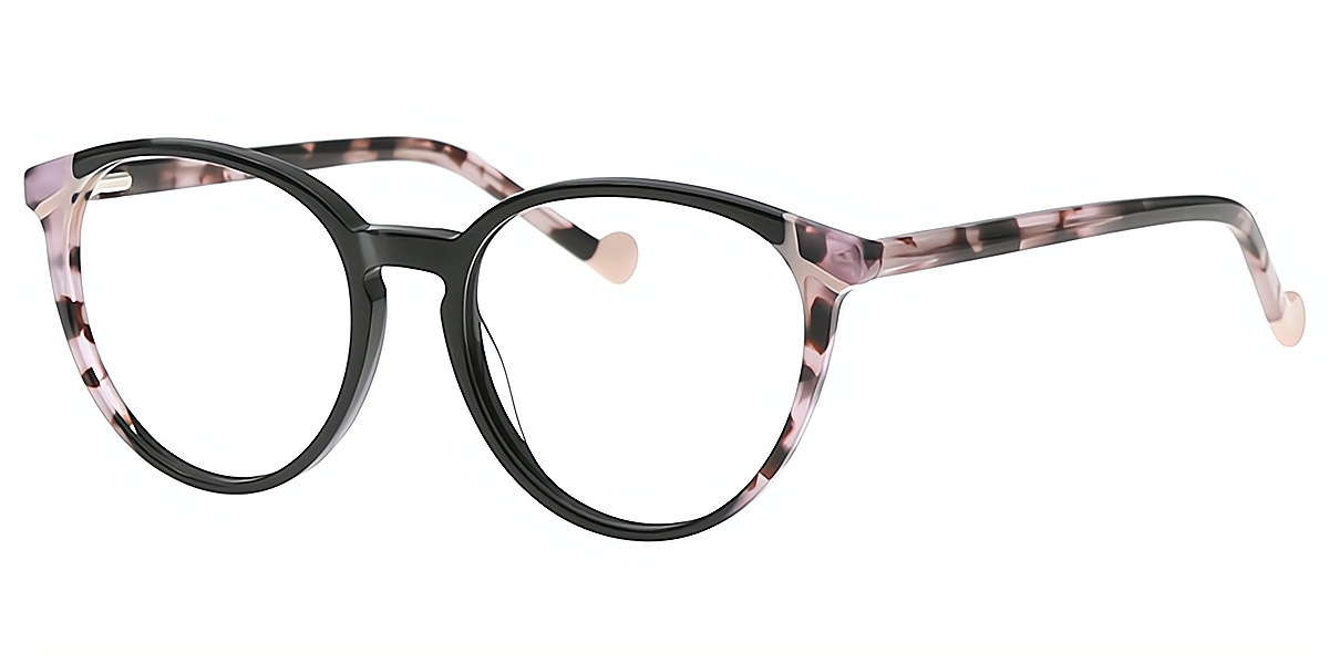 Black Oval Chic Acetate Eyeglasses